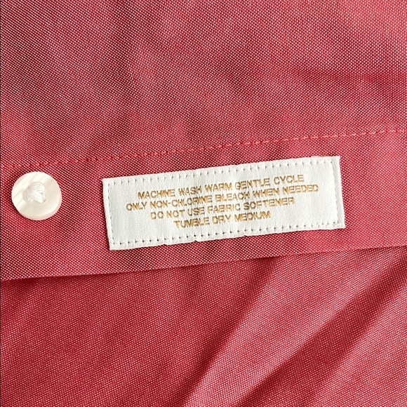 Roundtree & Yorke Red Dress Shirt Classic Button-Down - Picture 6 of 11
